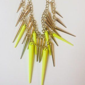 Gold Chain with Neon Yellow and Gold Spikes